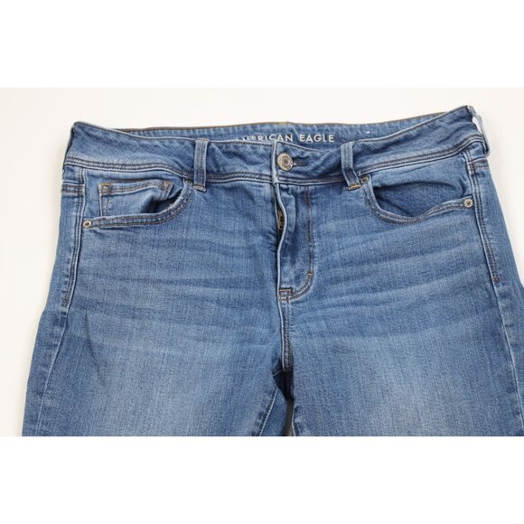 Vtg Y2K American Eagle Outfitters Womens 14 Babydoll Flared Kick Bootcut Jeans - Picture 2 of 13